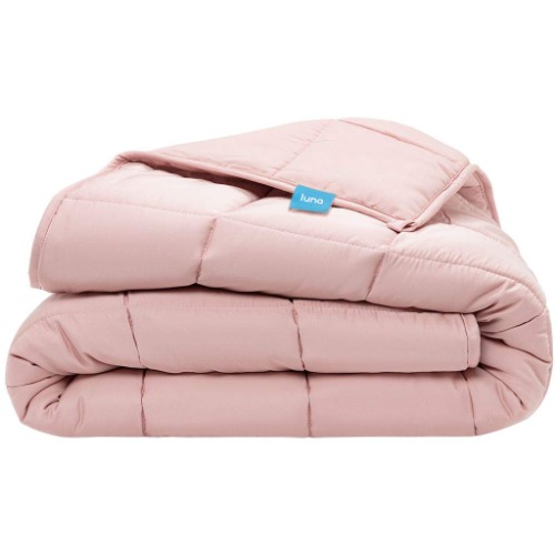 Luna Adult Weighted Blanket - Silky Cooling Bamboo & Premium Glass Beads - 20 Lbs - 60x80 - Queen Size Bed - Designed in USA - Heavy Cool Weight for Hot & Cold Sleepers - Pink - Queen | 60"x80" | 20lbs Pink