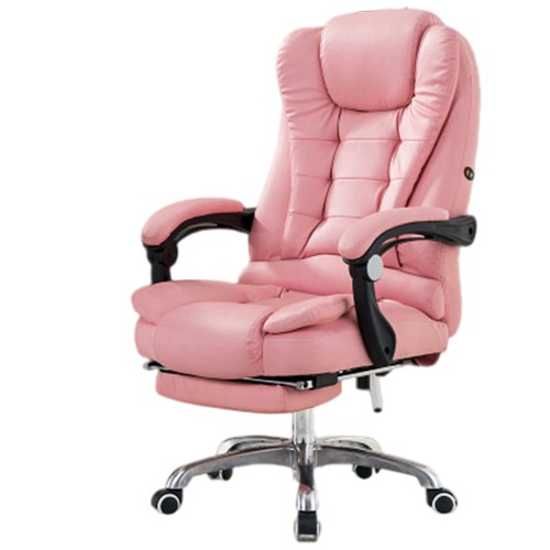 HQYXGS Brown Gaming Chair, White Gaming Chair Pu Leather High Back Ergonomic Racing Office Desk Computer Chairs with Lumbar Support Adjustable Swivel Task Chair with Footrest for Adults Gamer,Pink - Pink