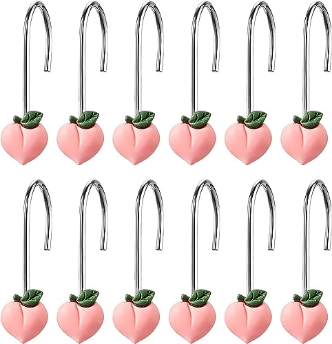 peach shower curtain hooks