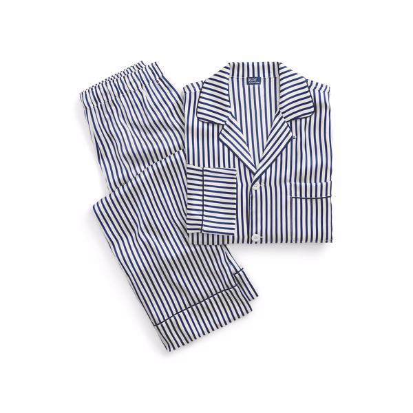 striped stretch silk long-sleeve pj set