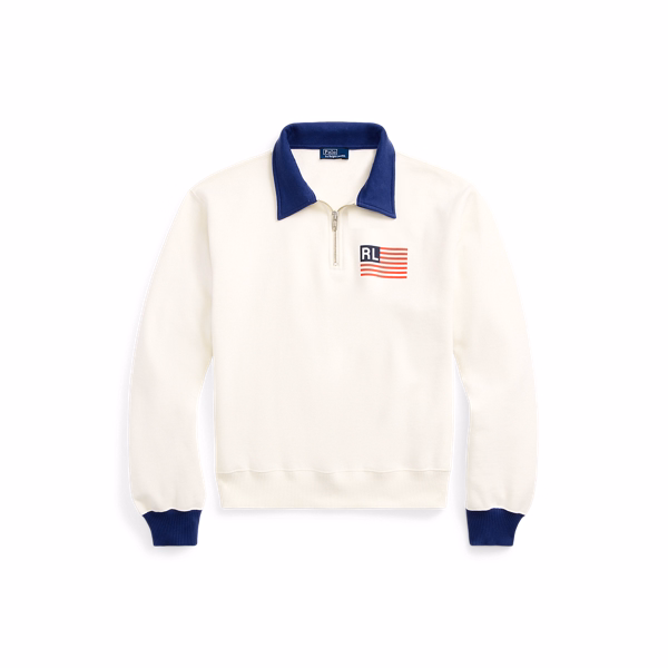 logo flag fleece half-zip pullover