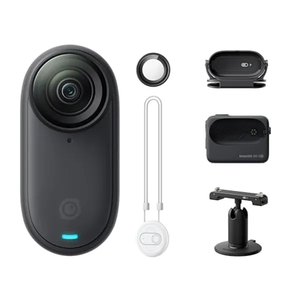 Insta360 GO 3S Nero Notte (128GB) - Cam 4K per vlogging, POV a mani libere, montaggio magnetico, stabilizzazione, 140 minuti di autonomia, impermeabilità fino a 10 m, editing IA