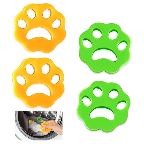 NANQUAN Tierhaarentferner Waschmaschine,4 Pack Wäsche Haarfänger Waschmaschine,Katzenhaarentferner Waschmaschine,Tierhaar Fusselpfote für Hundehaar Katzenfell und alle Haustiere