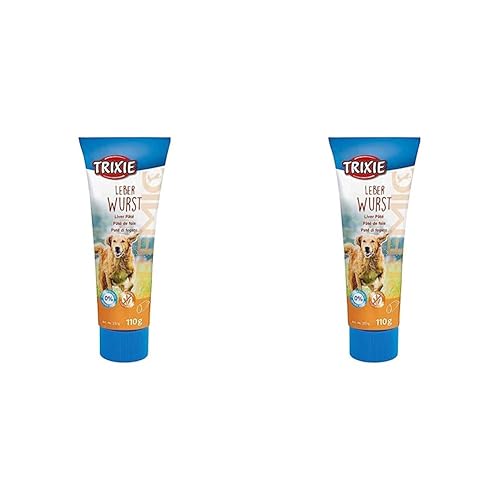 TRIXIE Hundeleckerli Premio Hunde-Leberwurst 110g - Premium Leckerlis für Hunde glutenfrei - ohne Getreide & Zucker, schmackhafte Belohnung für Training & Zuhause - 3176 (Packung mit 2) - Leberwurst - 110 g (2er Pack)
