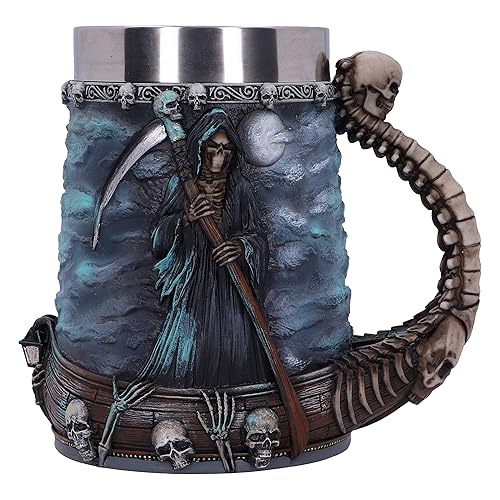Nemesis Now River Styx Grim Reaper Tankard, Resin, Blue, 17.5cm