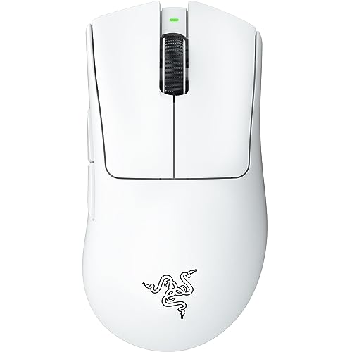 Razer DeathAdder V3 Pro, Lightweight Wireless Ergonomic Esports Mouse (64g Lightweight Design, Focus Pro 30K Optical Sensor, Mouse Switches Gen-3, HyperSpeed Wireless) White (RZ01-04630200-R3G1) - DeathAdder V3 Pro - White