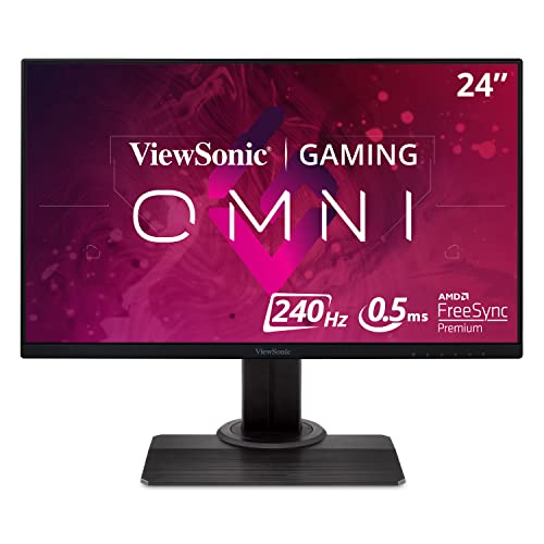 ViewSonic OMNI XG2431 24 Inch 1080p 0.5ms 240Hz Gaming Monitor with AMD FreeSync Premium, Advanced Ergonomics, Eye Care, HDMI and DisplayPort for Esports, Black - 24-Inch 1080p 240Hz