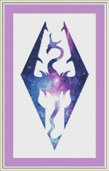 Dragon Cross Stitch Pattern, Galaxy Cross Stitch, Gothic Cross Stitch, Game Cross Stitch, Anime Cross Stitch, Counted Cross Stitch, PDF, DMC