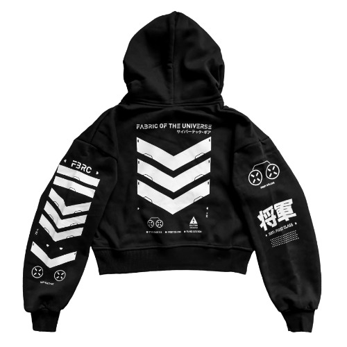 V3-3 Black Crop Hoodie | M
