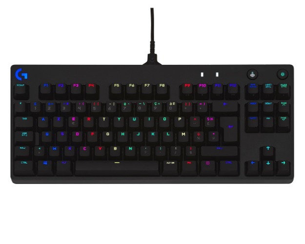 Logitech G PRO TKL Tenkeyless Clavier Gamer Mécanique, LIGHTSYNC RGB, Français AZERTY - Noir