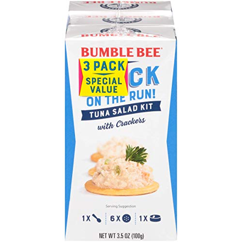 BUMBLE BEE Snack on the Run! Tuna Salad with Crackers Kit, High Protein Snack Food, Tuna Salad Multi-Pack, Healthy Snacks for Adults, 3.5 Ounce Kit (Pack of 3) - Snack on the Run - Tuna Salad - Pack of 3