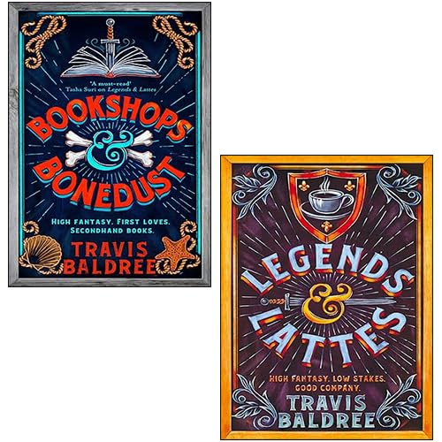 Travis Baldree Legends & Lattes Series 2 Books Collection Set (Legends & Lattes, Bookshops & Bonedust [Hardcover])