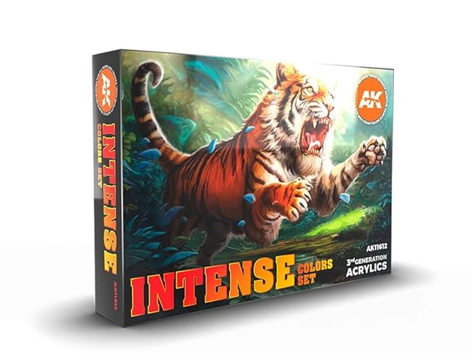 AK-Interactive: 3rd Gen Acrylics - Intense Colors Acrylic Paint Set (Box of 6 Paints)