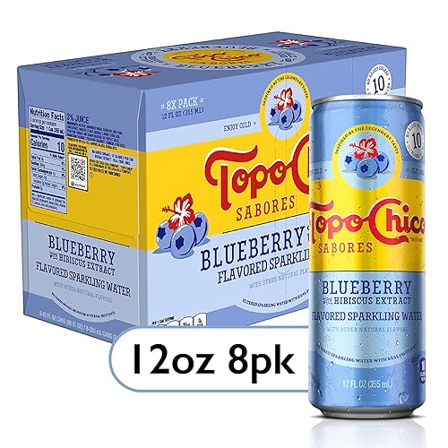 Topo Chico Sabores Blueberry with Hibiscus Extract 12oz 8pk