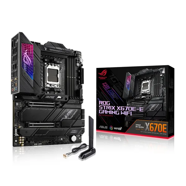 ASUS ROG Strix X670E-E Gaming WiFi 6E Socket AM5(LGA 1718) Ryzen 7000 ATX Gaming Motherboard(18+2 Power Stages,PCIe® 5.0, DDR,4xM.2 Slots,USB 3.2 Gen 2x2, WiFi 6E,PCIe Slot Q-Release, M.2 Q-Latch) - 