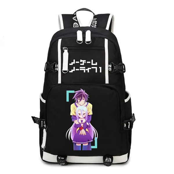 ISaikoy Anime No Game No Life Cosplay Backpack Bookbag Daypack School Bag Shoulder Bag - 