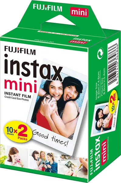 Fujifilm Instax Mini Brillo Película Fotográfica Instantánea (2 x 10 Hojas), Blanco