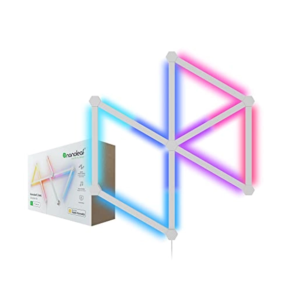 Nanoleaf Lines WiFi Smart RGBW 16M+ Color LED Dimmable Gaming and Home Decor Wall Lights Starter Kit (9 LED Light Lines)