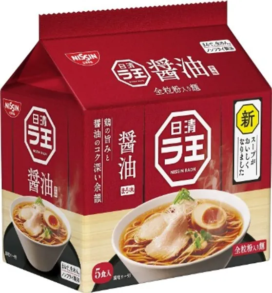 Nissin - Raoh Ramen istantaneo giapponese Zuppa di salsa di soia classica Noodles (per 5 Porzioni) di Nissin