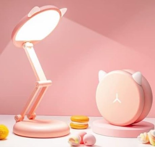 Cute Desk Lamp Foldable & Portable Lamp, Rechargeable+9 Brightness Pink Desk Lamp Kawaii Room Decor,Cute Lamp Kawaii Lamp Kawaii Desk Accessories,Pink Desk Lamp Cute Lamp Kawaii Room Decor Kawaii Lamp