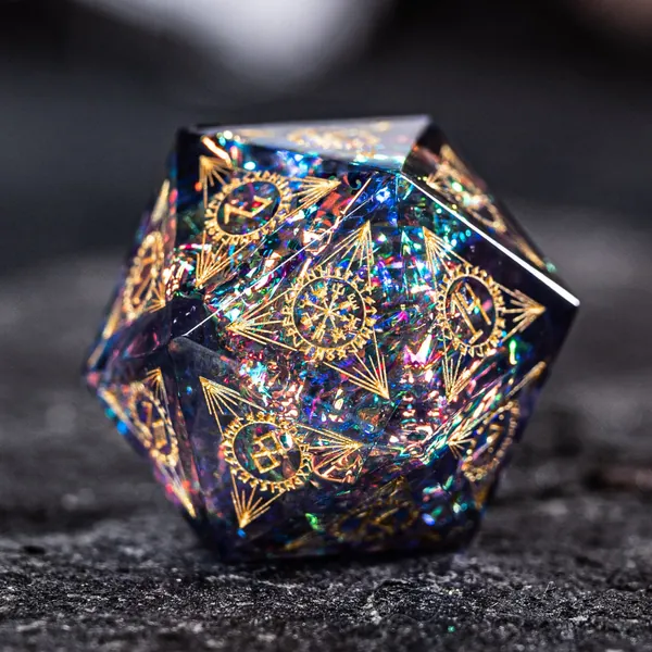 Resin Night Neon Sharp Edge D20
