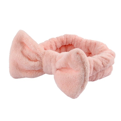 Cozy Fluffy Wash Face Absorbent Headbands Cuff Set - Peach Headband