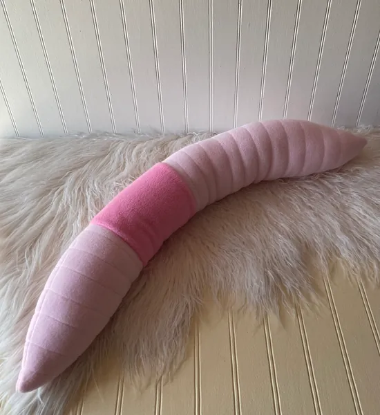 Earthworm Plush, Worm Toy, Pink Worm