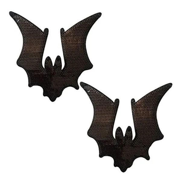 
                            Neva Nude Sequin Large Bat Nipztix Pasties Nipple Covers for Festivals, Raves, Parties, Lingerie and More, Medical Grade Adhesive, Waterproof and Sweatproof, Made in USA
                        