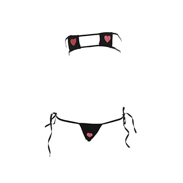 
                            YOMORIO Womens Sexy Anime Cosplay Lingerie Lolita Cute Micro Bikini Set Kawaii Bra and Panty
                        
