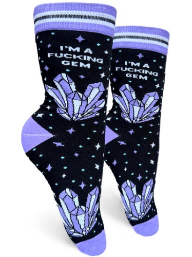 I'm A Fucking Gem Womens Crew Socks | Default Title