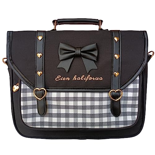 Eien Kaliforua Cute Bow Japanese Bag JK Uniform Bag Kawaii 3 Way Anime Purse - Black