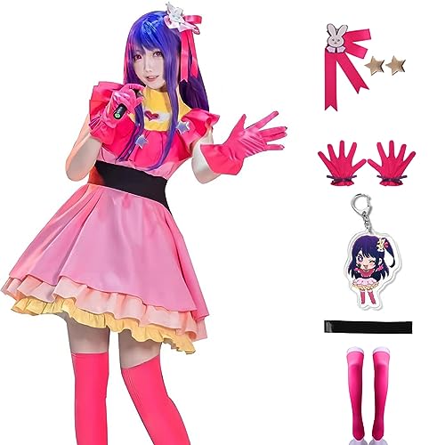 Tokisaki Oshi no Ko Cosplay Costume Ai Hoshino Dress Anime School Girls Uniform Halloween Carnival Costumes - Large - Hoshino Ai