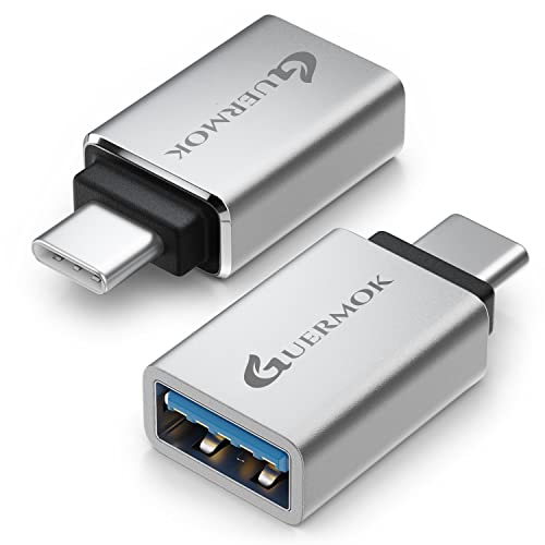 USB C to USB Adapter(2 Pack), USB C Male to USB 3.0 Female Adapter, USB Type C to USB OTG for MacBook Pro iPad iPhone 14 13 12 and Other USB C or Thunderbolt 4/3 Devices (Silver) - USB C Silver