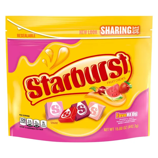STARBURST FaveREDs Fruit Chews Candy, 15.6 Ounce Pouch - FaveREDs
