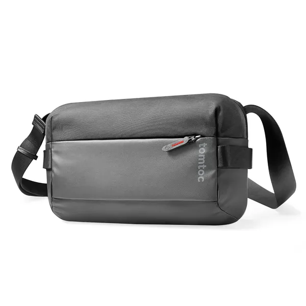 tomtoc Compact EDC Sling Bag, 11-inch Minimalist Chest Shoulder Backpack Crossbody Bag for Men and Women, Water-resistant Lightweight Everyday Carry Casual Bag for Tactical, Travel, Work, Gym, Sport - Black 11-inch