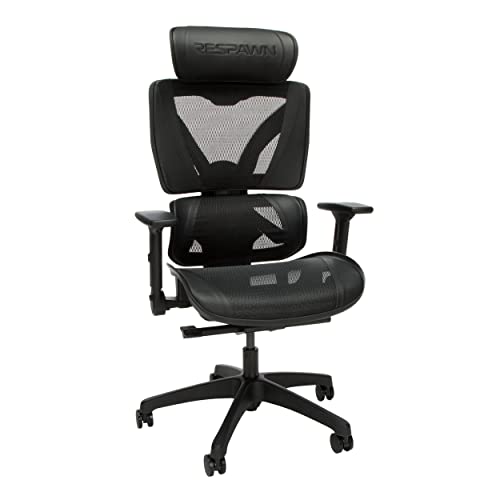 RESPAWN Specter Gaming Chair Ergonomic Office Chair for The Home Office Gamer - Cooling Mesh Computer Desk Chair with Active Lumbar Support, Flip Back Arms, Seat Slide & Tilt Recline - Black - Onyx Black