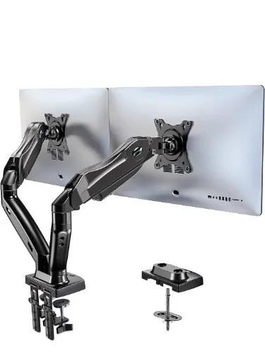 Amazon.com: HUANUO Dual Monitor Stand, Adjustable Spring Monitor Desk Mount Swivel Vesa Bracket with C Clamp/Grommet Mounting Base for 13 to 27 Inch Computer Screens, Each Arm Holds 4.4 to 14.3lbs : Electronics