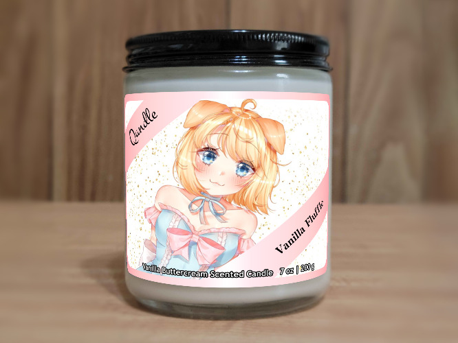Vanilla Fluffle Candle - Normal Wick / Default (White)