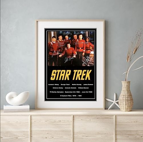 Star Trek Original Series Cast Signed/Autographed Print William Shatner Leonard Nimoy ete etc (A3 Print 42xm x 29.7cm) - A3 Print 42xm x 29.7cm