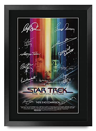HWC Trading A3 FR Star Trek The Motion Picture TV Series Poster The Cast Signed Gift FRAMED A3 Printed Autograph Film Gifts Print Photo Picture Display - (A3 Framed) Star Trek The Motion Picture