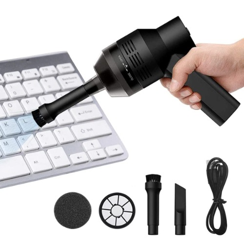Powcan Mini Aspirateur sans Fil USB Rechargeable Aspirateur de Voiture sans Fil Portable pour Clavier Keyboard Ordinateur Souris PC, Boîtes Satellite TV, DVD,Voiture, Canapé et autres Meubles