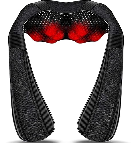 Mirakel Neck Massager, Shiatsu Back Neck Massager with Heat, Electric Shoulder Massager Pillow for Neck, Back, Shoulder, Foot, Leg, Muscle Pain Relief, Christmas, Fathers, Mothers Day, Birthday Gifts - Black