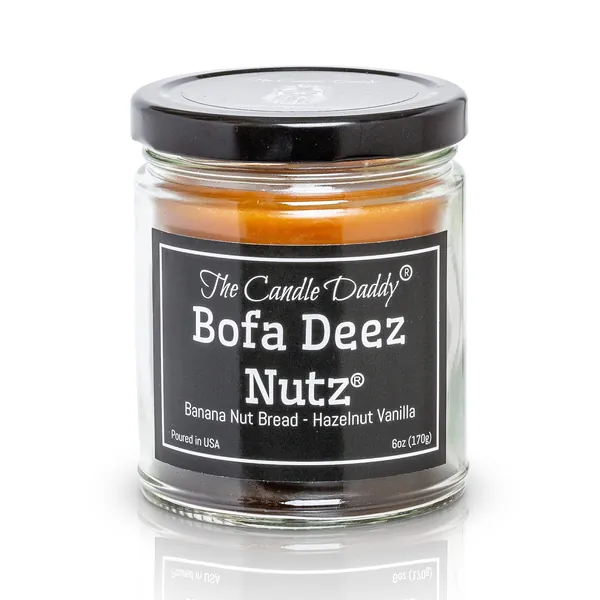 Bofa Deez Nutz- Funny- Banana Nut Bread n Hazelnut Vanilla- Scented Candle- Double Pour- 6 Ounce- 40 Hour Burn Time - 