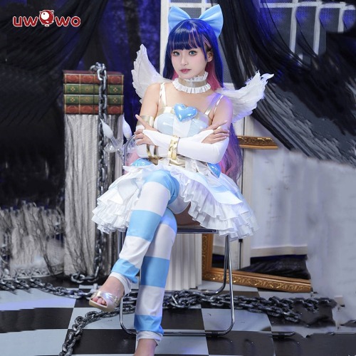 【Pre-sale】Uwowo Anime Panty & Stocking with Garterbelt Stocking Angel Cosplay Costume - M