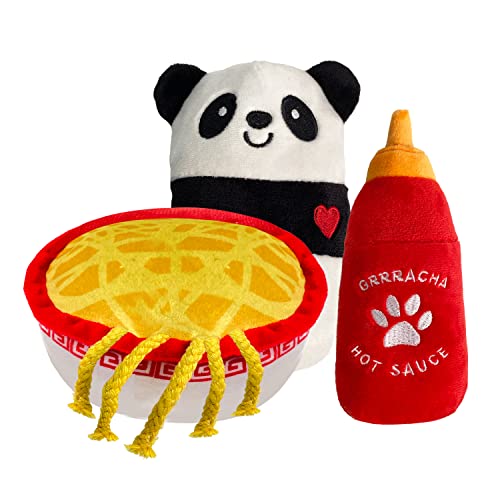 TONBO Cute Food Plush Dog Toys (Noodle Combo) - Noodle Combo