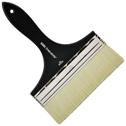 Liquitex 8 Professional Freestyle Large Scale Brush, Broad Flat/Varnish inch, Short Handle, Black TAN - 8" - Large Scale Broad Flat/Varnish