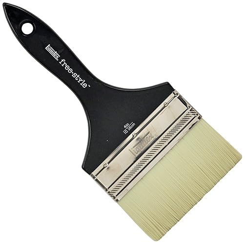 Liquitex 4 1300704 Professional Freestyle Large Scale Brush, Broad Flat/Varnish inch, Short Handle, Multi - 4" - Large Scale Broad Flat/Varnish, Short Handle