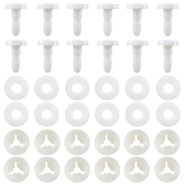 TOAOB 20 Set 15mm Doll Joints White Plastic Animal Joints for Doll Making Limbs and Head Joints - 15mm