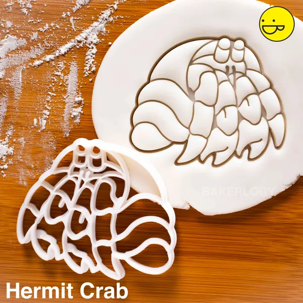 Hermit Crab cookie cutter | Bakerlogy biscuit cutters star nautical summer beach party ocean birthday pool mermaid seaside under sea