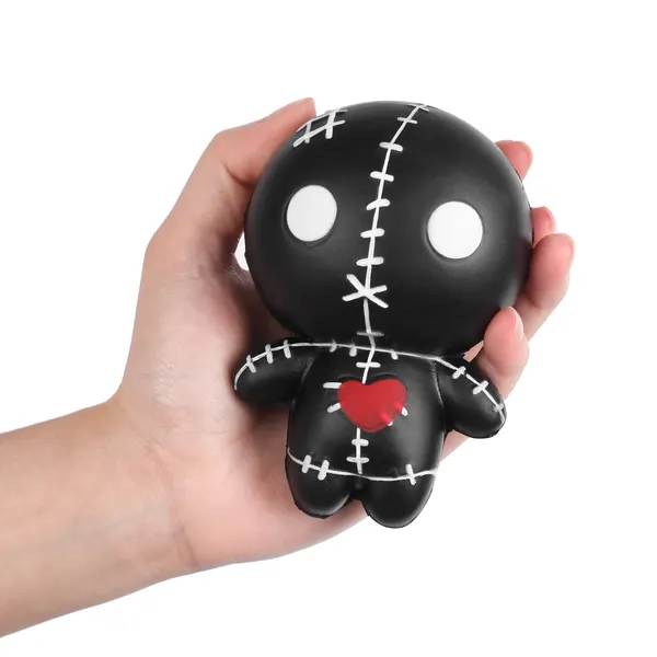 Anboor 4.7" Voodoo Dolls Squishies Cute Ghost Doll Stress Relief Kawaii Soft Slow Rising Squeeze Toys for Kids Adults Halloween Christmas New Year Thanksgiving Gift Idea - Black